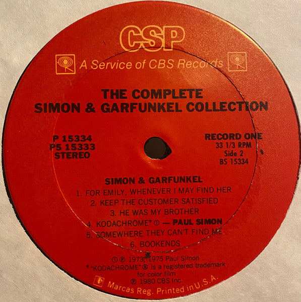 Simon & Garfunkel : The Complete Collection (Box + 5xLP, Comp, Ter)