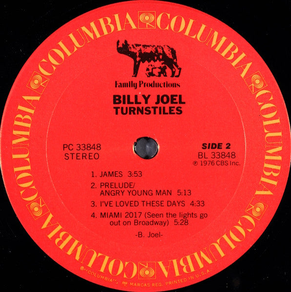 Billy Joel : Turnstiles (LP, Album, RE, Pit)