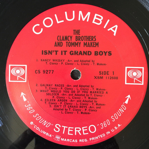 The Clancy Brothers & Tommy Makem : Isn't It Grand Boys (LP, Album)