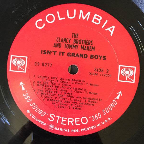 The Clancy Brothers & Tommy Makem : Isn't It Grand Boys (LP, Album)