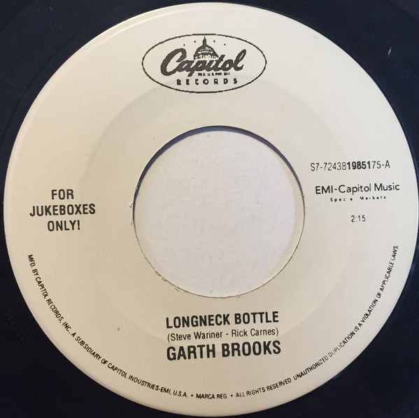 Garth Brooks : Longneck Bottle  (7", Jukebox)