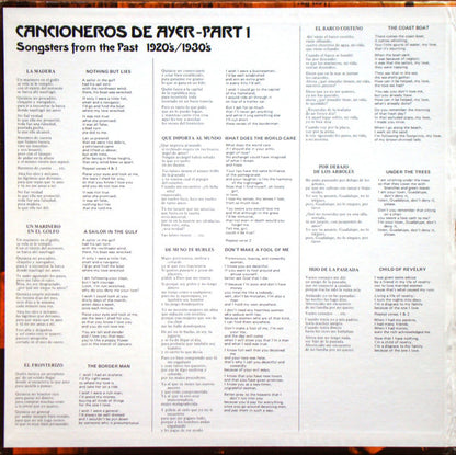 Various : Texas-Mexican Border Music Vol. 6 - Cancioneros De Ayer Part 1 (1920-1930) (LP, Comp)