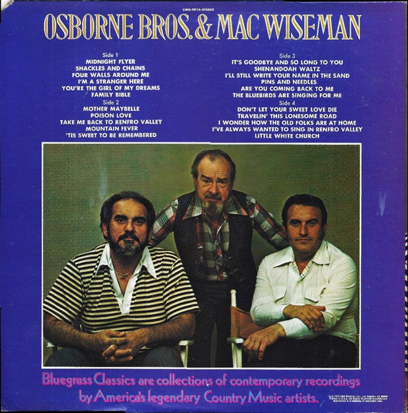Osborne Bros.* & Mac Wiseman : The Essential Bluegrass Album (2xLP, Album, Comp)