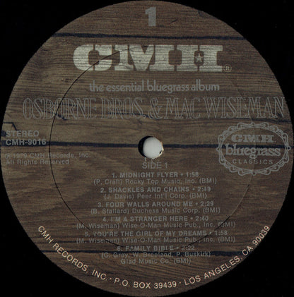 Osborne Bros.* & Mac Wiseman : The Essential Bluegrass Album (2xLP, Album, Comp)