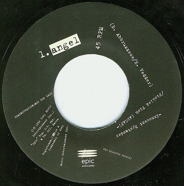 Pearl Jam : Angel (7", Single, Ltd, Promo)