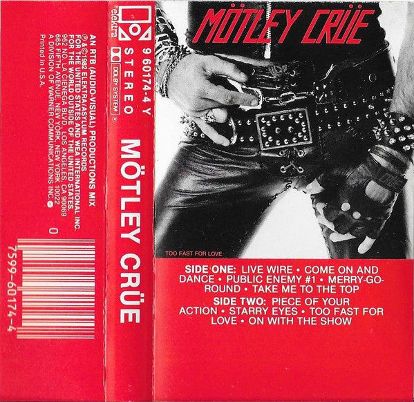 Mötley Crüe : Too Fast For Love (Cass, Album)