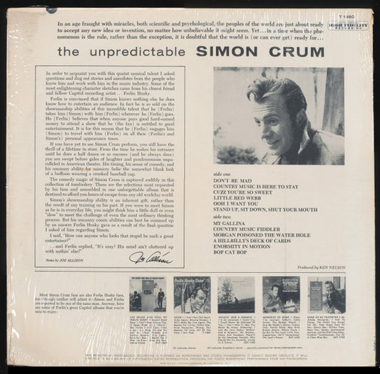 Simon Crum : The Unpredictable Simon Crum (LP, Mono)