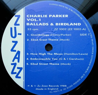Charlie Parker : Vol. 1 - Ballads & Birdland (LP, Comp, Mono)