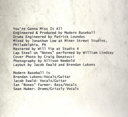 Modern Baseball : You're Gonna Miss It All (CD, Album)