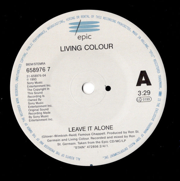Living Colour : Leave It Alone (7", Single)