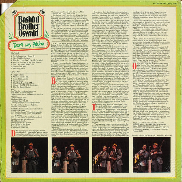 Bashful Brother Oswald : Don't Say Aloha (LP, Album)