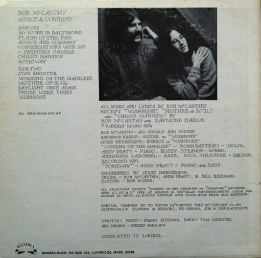 Bob McCarthy : Advice & Company (LP)