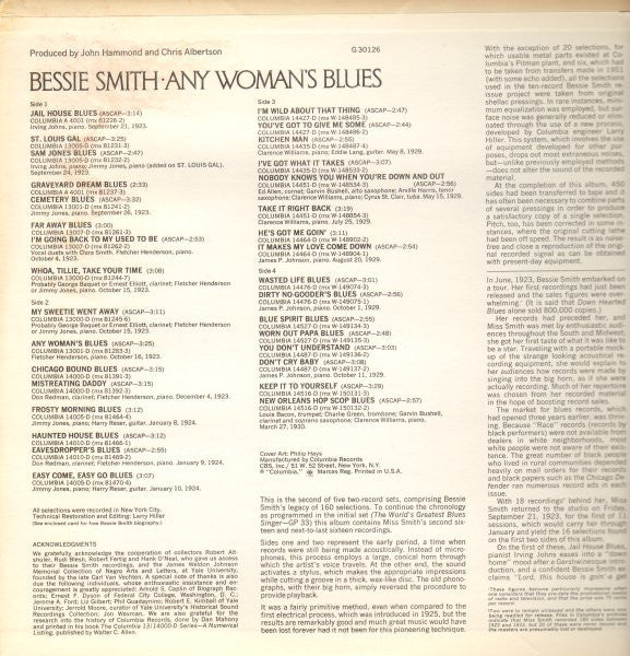Bessie Smith : Any Woman's Blues (2xLP, Album, Comp, Mono, Pit)