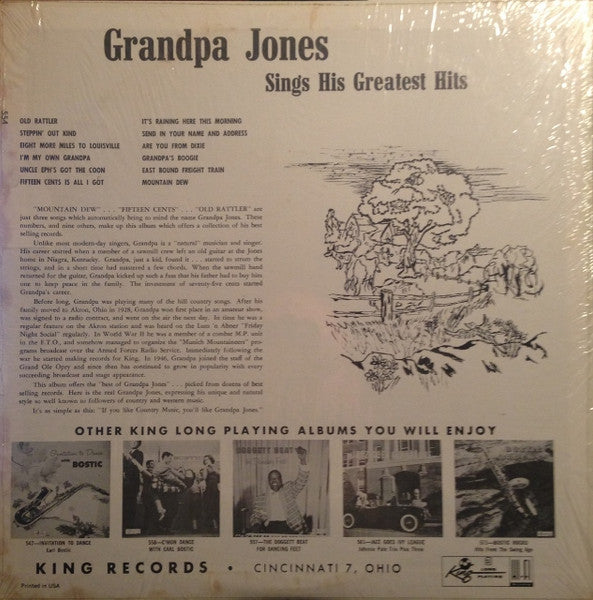 Grandpa Jones : Grandpa Jones Sings His Greatest Hits (LP, Comp)
