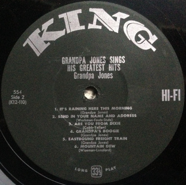 Grandpa Jones : Grandpa Jones Sings His Greatest Hits (LP, Comp)