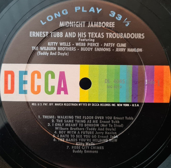 Ernest Tubb And His Texas Troubadours / Various : Midnight Jamboree (LP, Album, Mono)