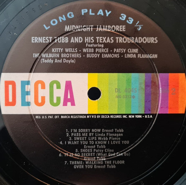 Ernest Tubb And His Texas Troubadours / Various : Midnight Jamboree (LP, Album, Mono)