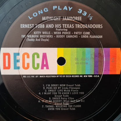 Ernest Tubb And His Texas Troubadours / Various : Midnight Jamboree (LP, Album, Mono)