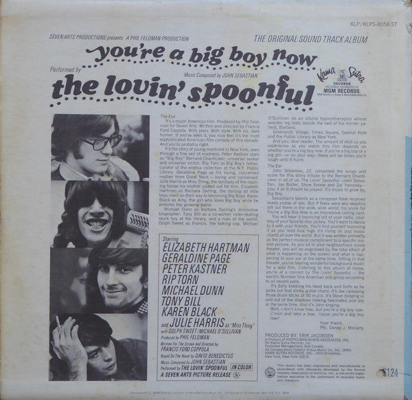 The Lovin' Spoonful : You're A Big Boy Now - The Original Sound Track Album (LP, Album)