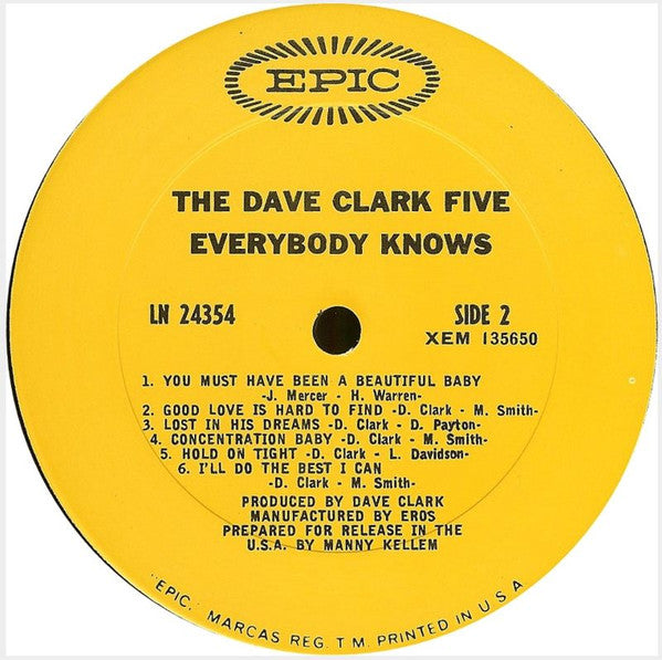 The Dave Clark Five : Everybody Knows (LP, Mono)