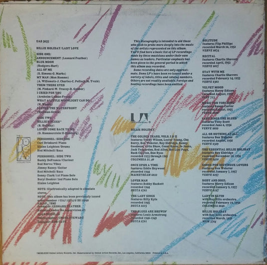 Billie Holiday : Lady Love (LP, Album, RE)