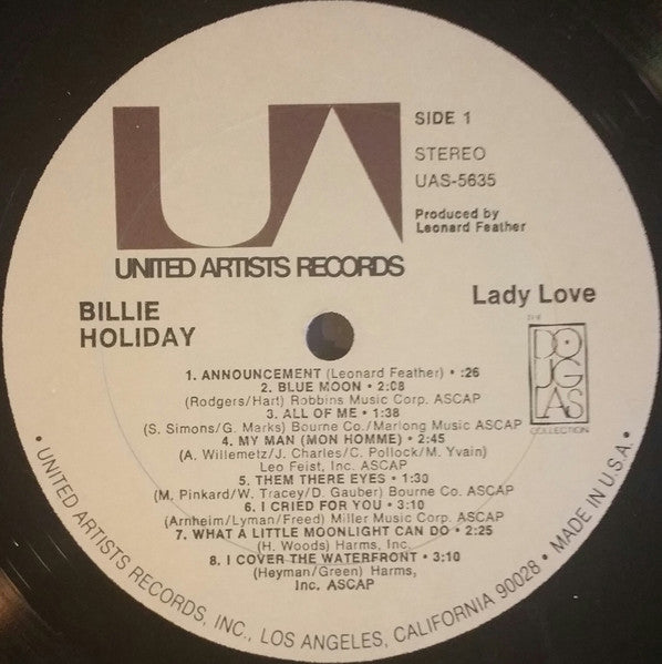Billie Holiday : Lady Love (LP, Album, RE)
