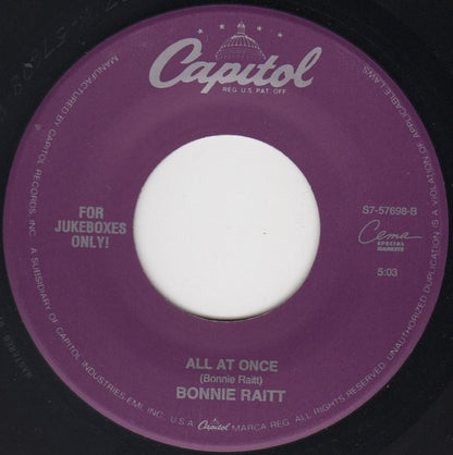 Bonnie Raitt : Not The Only One / All At Once (7", Single, Jukebox)