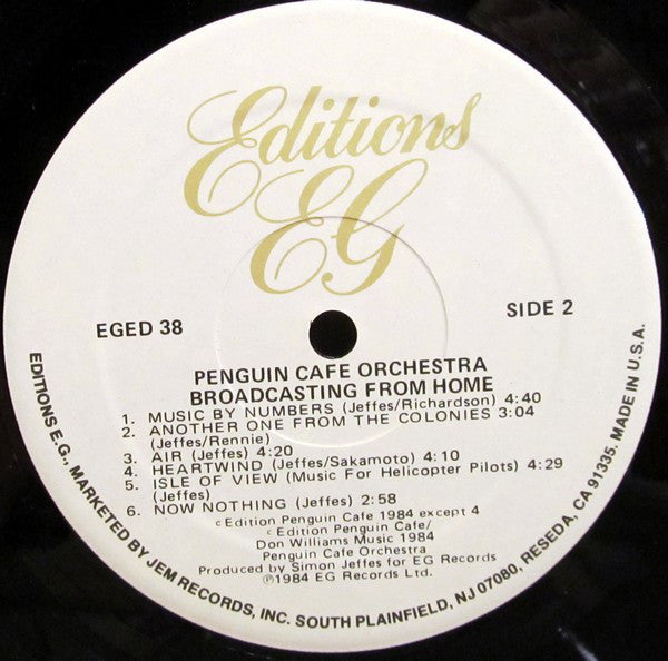 Penguin Cafe Orchestra : Broadcasting From Home (LP, Album)