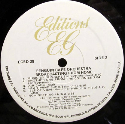 Penguin Cafe Orchestra : Broadcasting From Home (LP, Album)