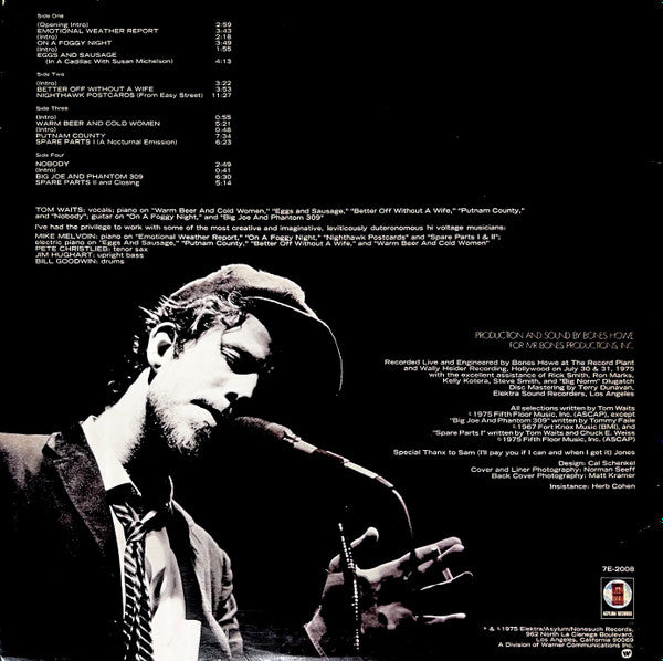 Tom Waits : Nighthawks At The Diner (2xLP, Album, RE, SP,)