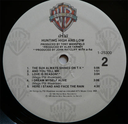 a-ha : Hunting High And Low (LP, Album, SRC)
