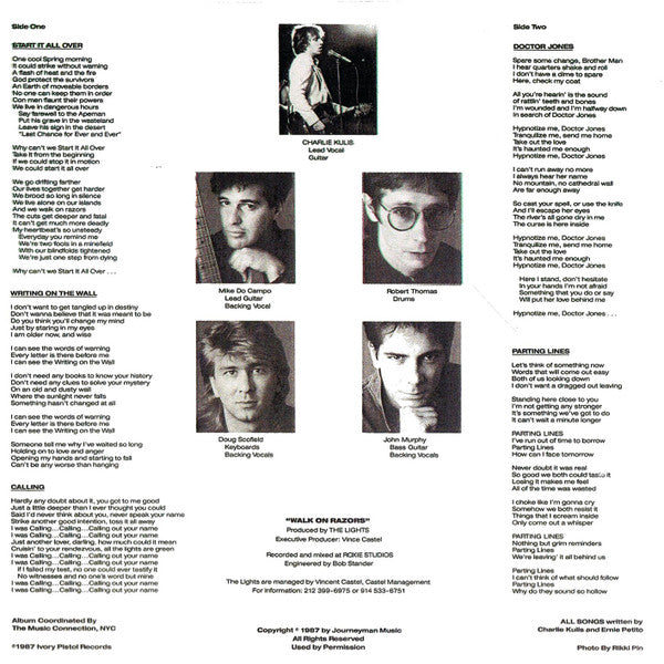 The Lights (13) : Walk On Razors (12", MiniAlbum)
