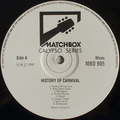 Various : History Of Carnival - Christmas, Carnival, Calenda And Calypso From Trinidad, 1933-1939 (LP, Album, Comp, Mono)