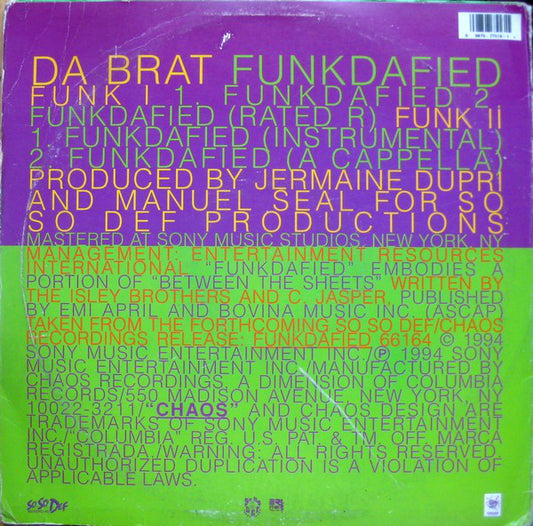 Da Brat : Funkdafied (12", Single)