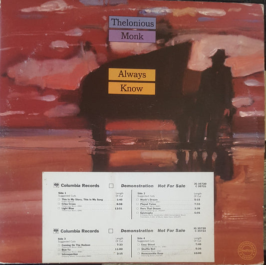 Thelonious Monk : Always Know (2xLP, Comp, Promo, Ter)