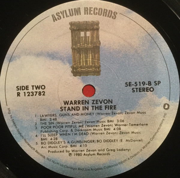 Warren Zevon : Stand In The Fire (LP, Club)