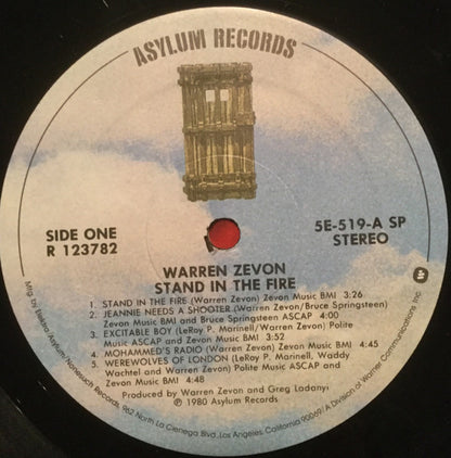 Warren Zevon : Stand In The Fire (LP, Club)