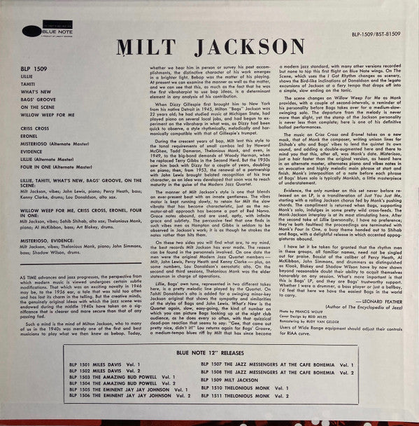 Milt Jackson With John Lewis (2), Percy Heath, Kenny Clarke, Lou Donaldson And The Thelonious Monk Quintet : Milt Jackson With John Lewis, Percy Heath, Kenny Clarke, Lou Donaldson And The Thelonious Monk Quintet (LP, Comp, RE, RM)