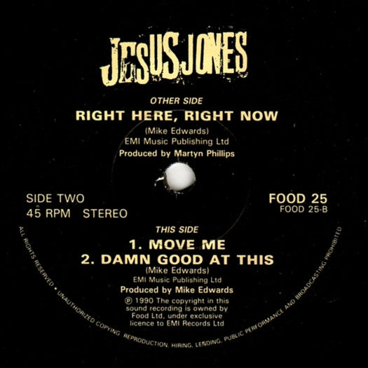 Jesus Jones : Right Here, Right Now (7", Single)