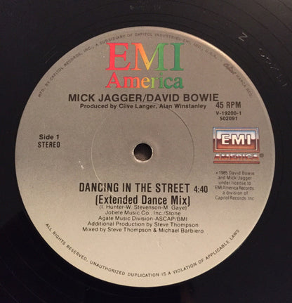 David Bowie and Mick Jagger : Dancing In The Street (12", Single)