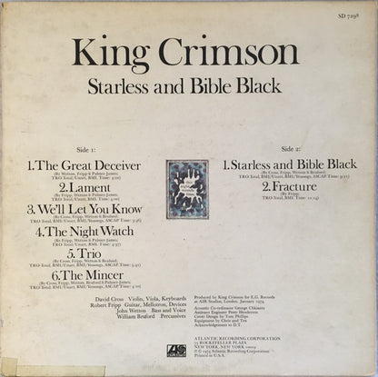 King Crimson : Starless And Bible Black (LP, Album, PRC)