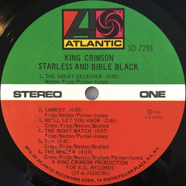 King Crimson : Starless And Bible Black (LP, Album, PRC)