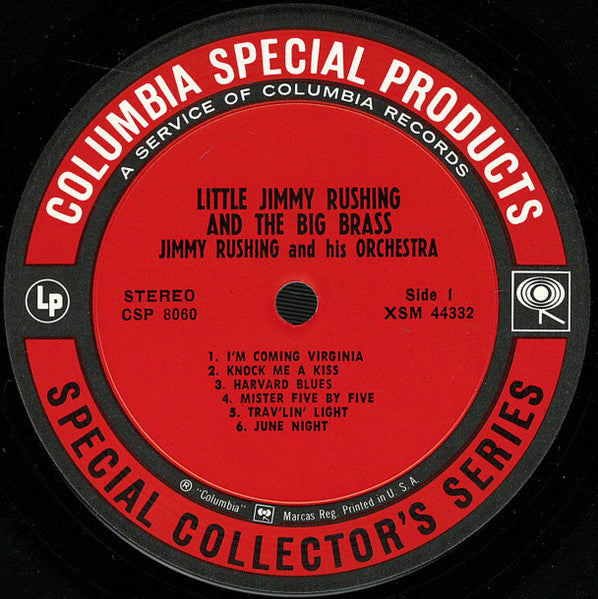 Jimmy Rushing And His Orchestra : Little Jimmy Rushing And The Big Brass (LP, Album, RE)