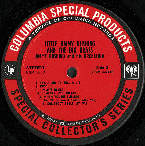 Jimmy Rushing And His Orchestra : Little Jimmy Rushing And The Big Brass (LP, Album, RE)