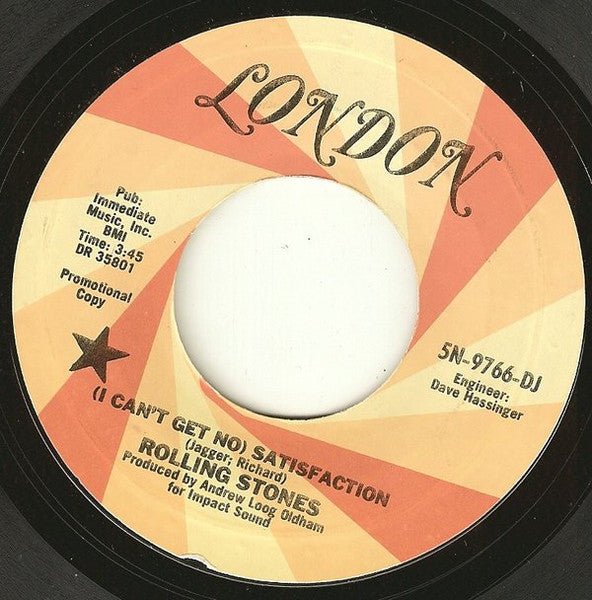 The Rolling Stones : (I Can't Get No) Satisfaction (7", Single, Promo, RE)
