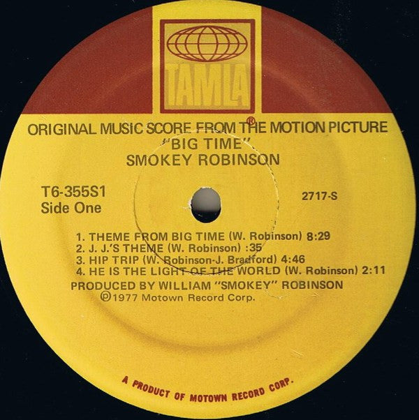 Smokey Robinson : Big Time - Original Music Score From The Motion Picture (LP, Album, Mon)