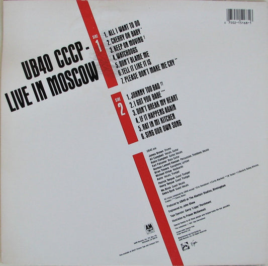 UB40 : CCCP - Live In Moscow (LP, Album, EMW)