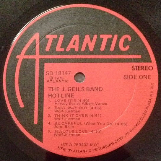 The J. Geils Band : Hotline (LP, Album, Mon)