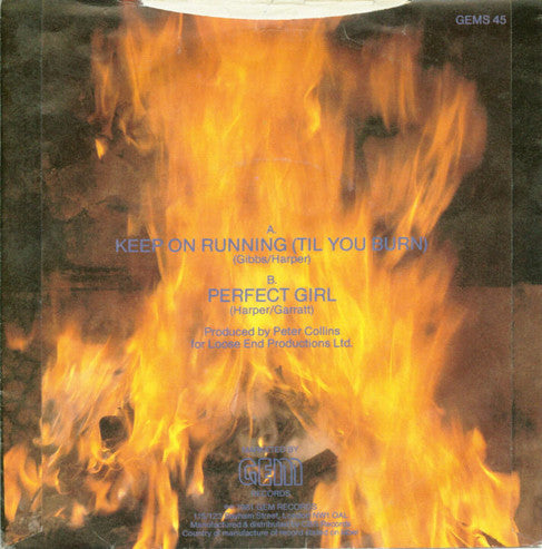 U.K. Subs* : Keep On Running (Til You Burn) (7", Single, Blu)