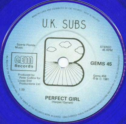 U.K. Subs* : Keep On Running (Til You Burn) (7", Single, Blu)